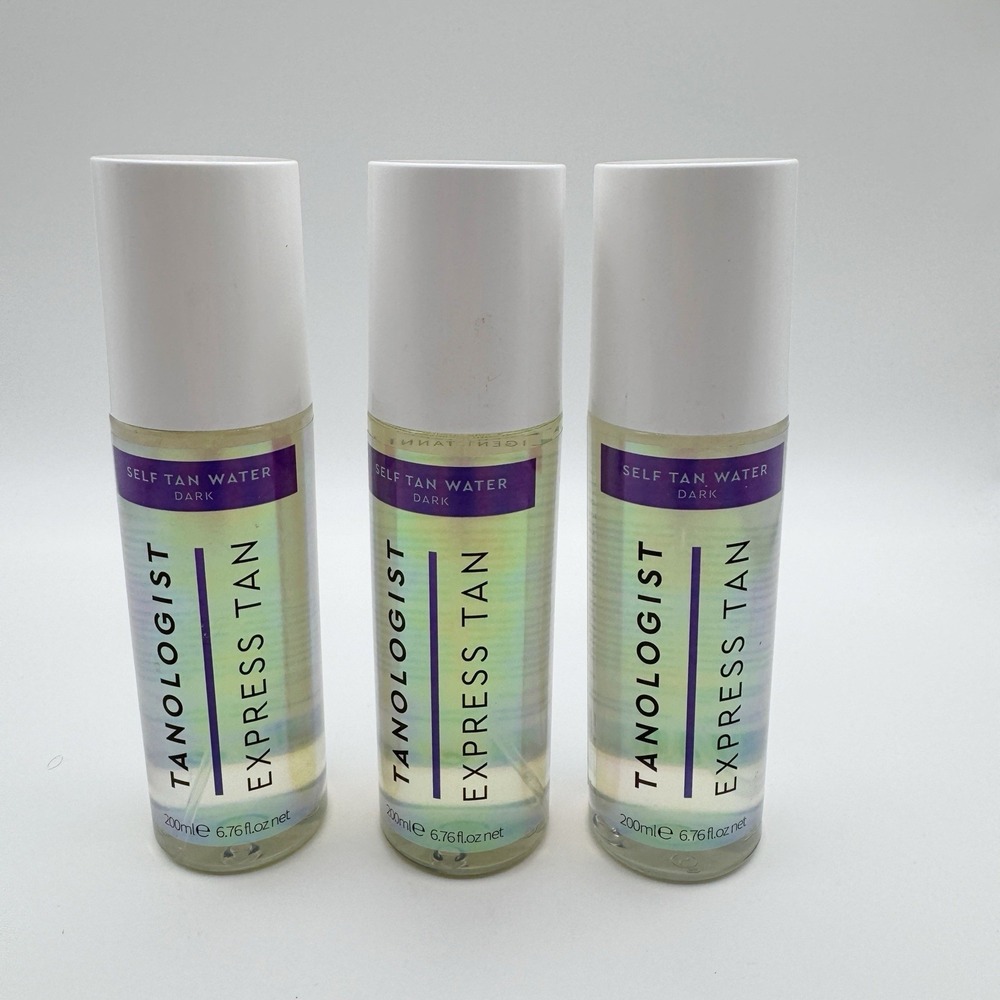 Lot Of 3 Tanologist Express Tan Sunless Self-Tan Water Dark 6.76 Oz 200ml Each